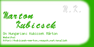 marton kubicsek business card